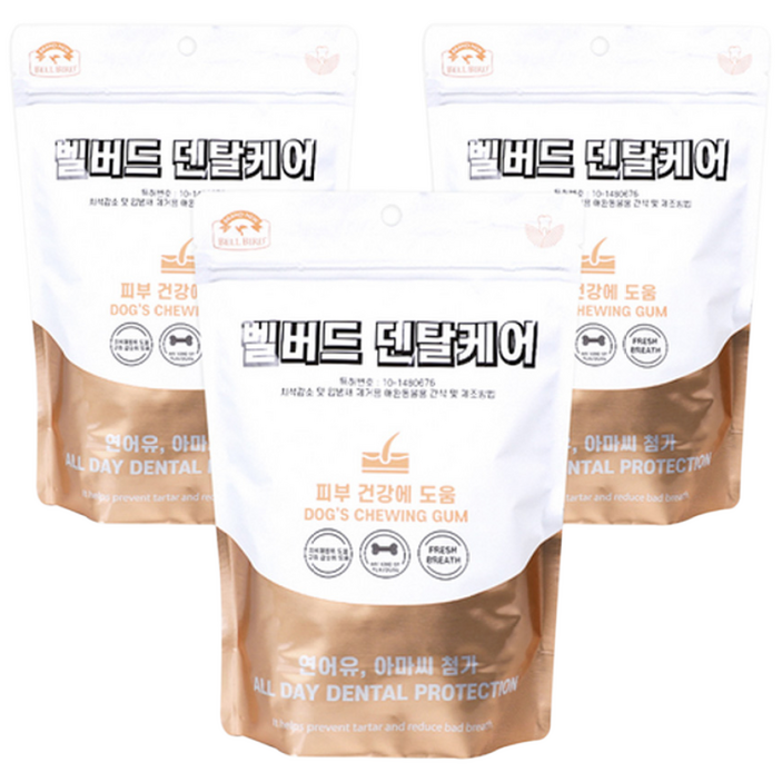 벨버드 푸드 치석제거 강아지 영양 덴탈케어 영양껌, 3개