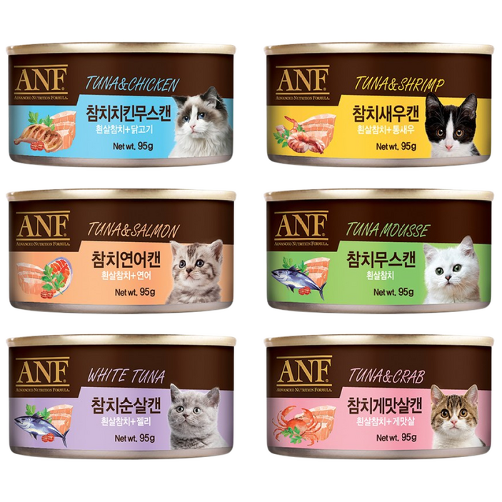 ANF 고양이 캔 간식 모음 참치 치킨 순살 새우 게맛살 무스 CAN 버라이어티 믹스
