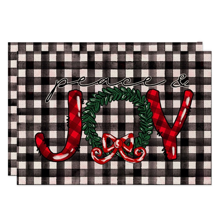 알로데 라인 체크 크리스마스 테이블 매트