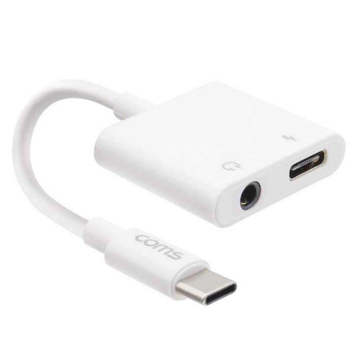 Coms USB 3.1 Type C 오디오 젠더 C타입 to 3.5mm 스테레오 충전 이어폰 젠더
