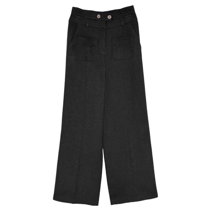 주크 여성용 버튼포인트 포켓 와이드 슬랙스