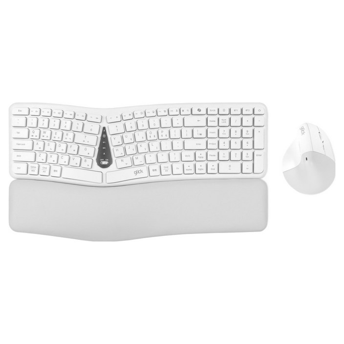 지클릭커 오피스프로 에르고M 무선 키보드 + 버티컬 마우스 세트, 화이트, EMK400, 인체공학