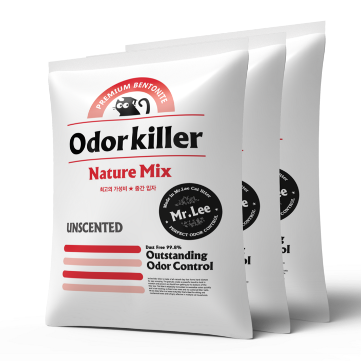 미스터리 오더킬러 네이쳐 믹스 고양이모래, 6kg, 3개, 무향