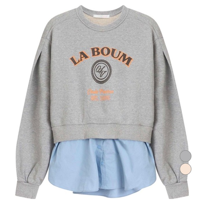 올리브데올리브 여성용 셔츠배색 레터링 면 티셔츠