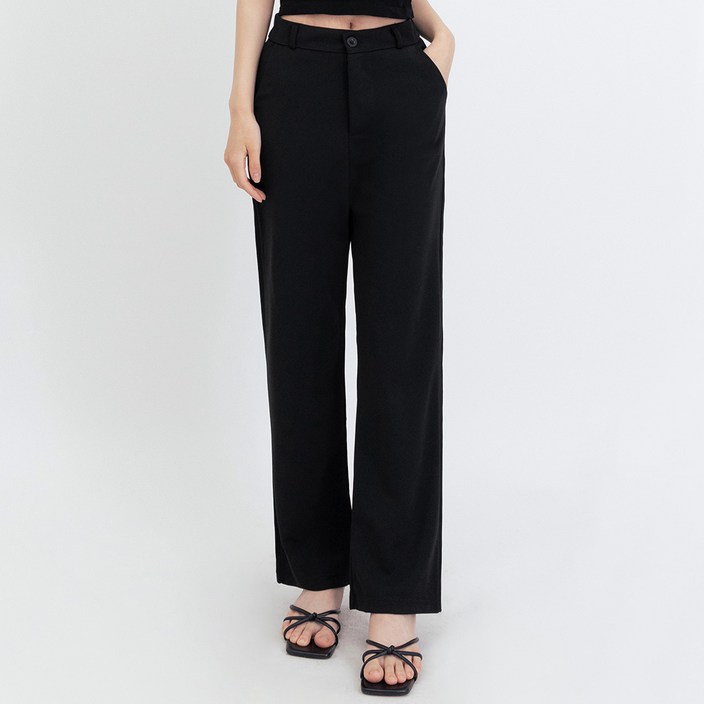 엘쏘 여성용 빅사이즈 뒷밴딩 와이드 슬랙스