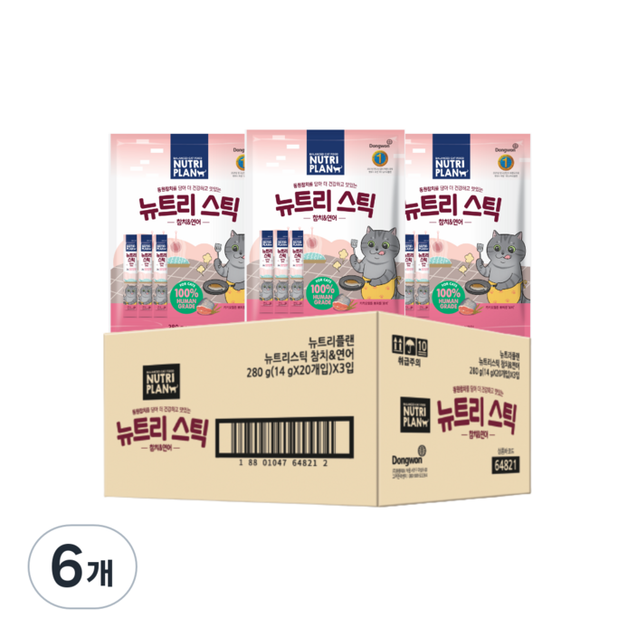 동원 뉴트리스틱 20개입 280g, 참치 연어 혼합맛, 280g, 6개 동원 뉴트리스틱 20개입 280g, 참치 연어 혼합맛, 280g, 6개