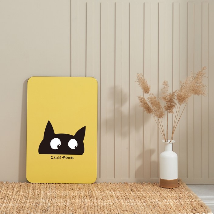 가온 미드센츄리 접이식 인테리어 LPM거실테이블 사각 60cm x 60cm, 친구냥이