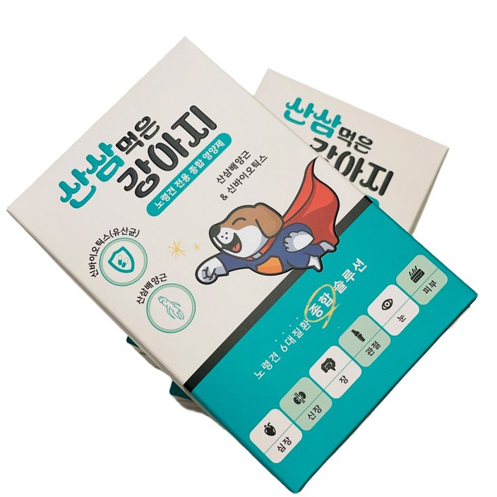 산삼먹은 강아지 종합 영양제 노령견 전용 유산균 오메가3 비타민 올인원