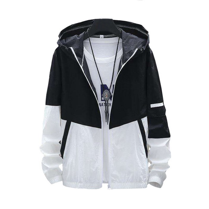 지시크릿 투톤 바람막이 후드 집업 초경량 점퍼 남녀공용 빅사이즈 포함 8XL