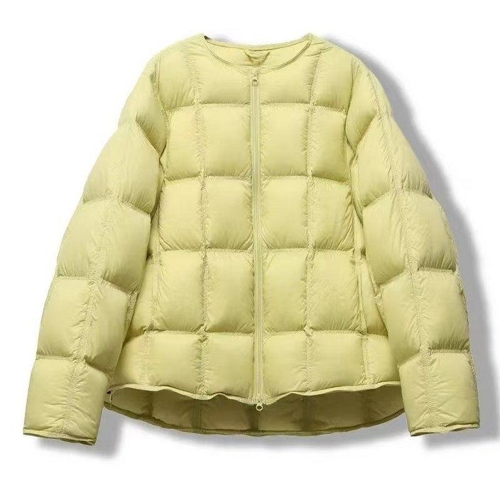 yelltata겨울 여성 숏패딩 라운드넥 슬림 트랜드 다운 점퍼