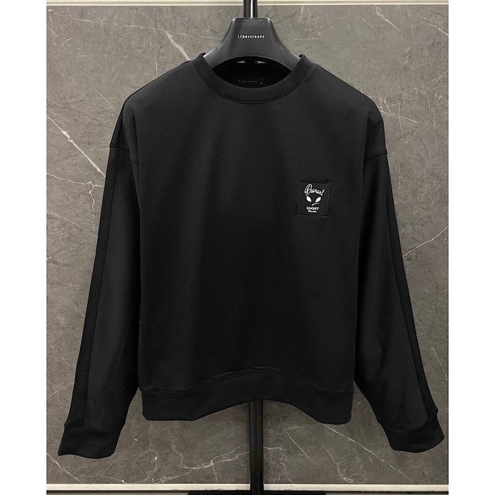 리버클래시 25FW 블랙 프린팅 니들 오버핏 맨투맨 티셔츠LLF42601DG