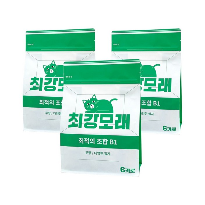 [2+1] 최강모래 최적의 조합 B1 6kgx3, 고양이모래 와이오밍 벤토나이트모래, 3개, 6L