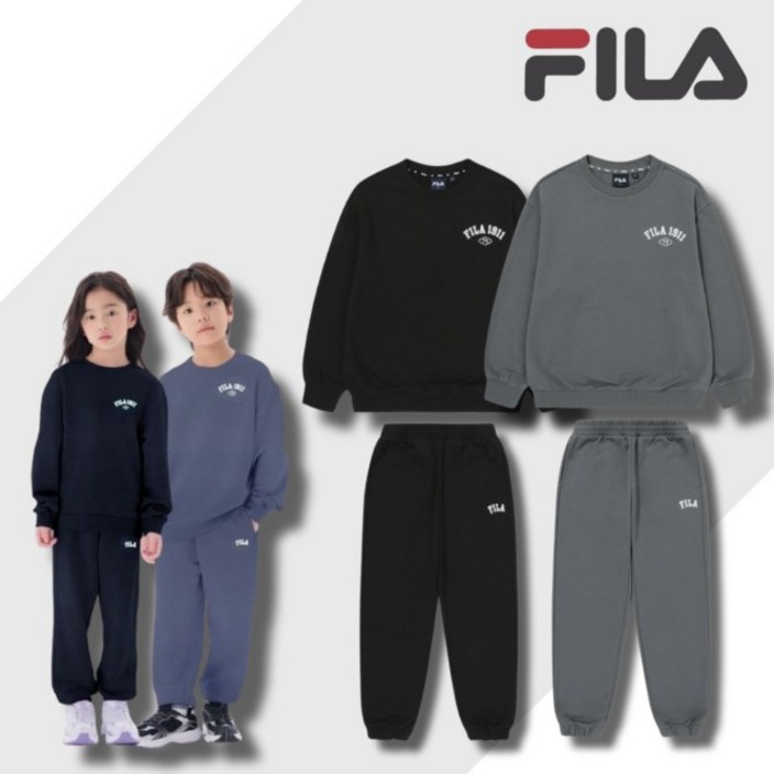 빠른출고특가 휠라 FILA 키즈 아동 맨투맨  조거팬츠 세트 2 Color 초등 여아 남아 상하복세트