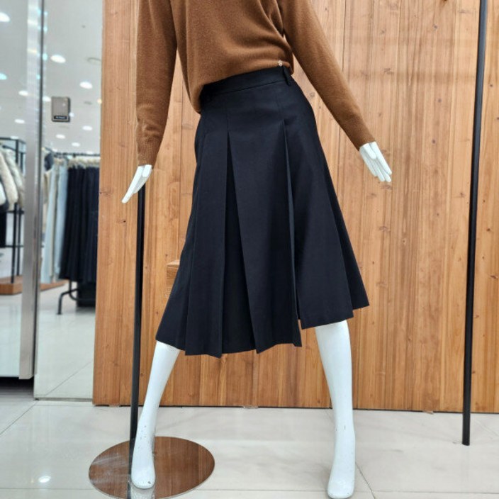 지컷 지컷 투 턱 플리츠 자수 로고 스커트 722443570099DJ