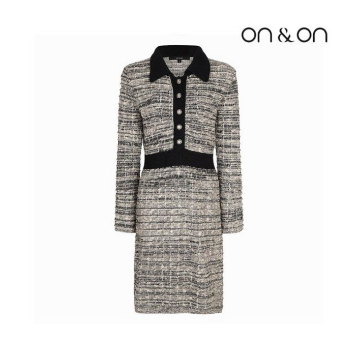 온앤온 배색 카라 니트 원피스(JK2SO242) 720492