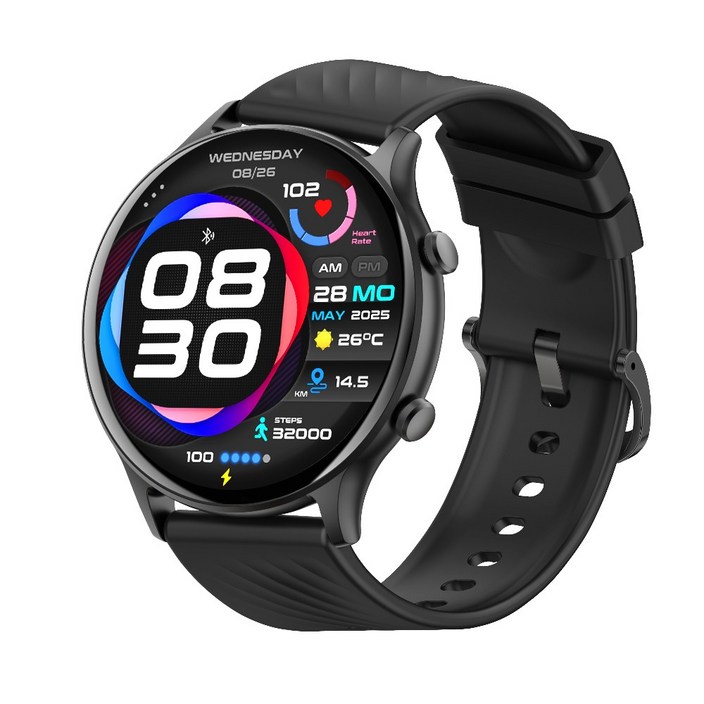 PEJE 운동 건강 24시간 모니터링 블루투스 통화 스마트워치 ZW04 ZL73J, GPS  블루투스, 4.9cm, 검정색