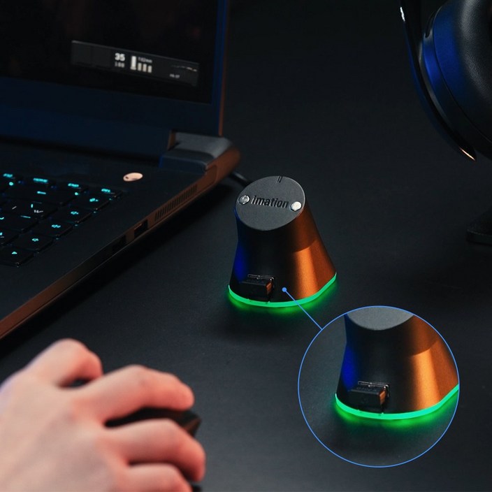 이메이션 로지텍 게이밍마우스 RGB 충전독 차징독 거치대 지슈라 G502X 데스크테리어 지프로 G PRO, 화이트