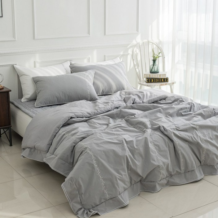 지베딩 마레 고밀도 순면 바스락 침구단품  이불 침대패드겸 카페트 베개커버