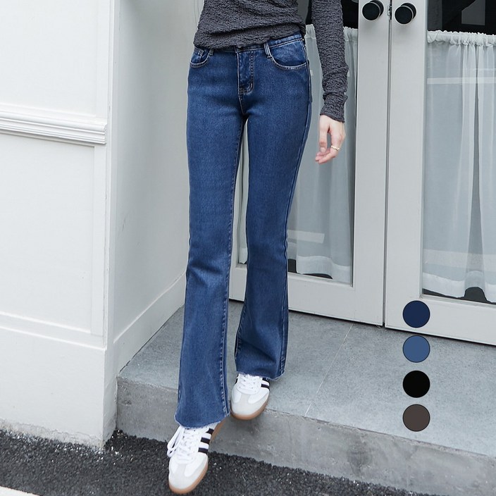 엘블로썸 여성 겨울기모 히든밴드 스판좋은 부츠컷 청바지