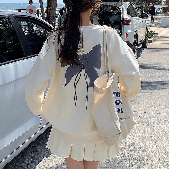 대박난박양 리본 맨투맨밴딩 미니 스커트 SET 대박난박양 리본 맨투맨밴딩 미니 스커트 SET