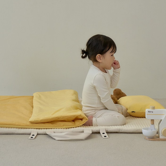 콤마씨 실키코튼 분리형 낮잠패드 세트 5color이불가방 패드이불베개이불가방, 버터바나나
