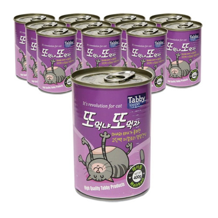 테비 또또캔 고양이간식 참치 400g, 12개, 참치 + 헤어볼 혼합맛, 400g