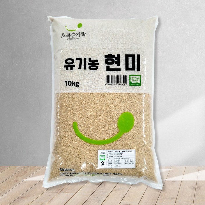 초록숟가락유기농 현미 10kg 국내산 2022년 햇곡, 1포, 유기농 현미 10kg