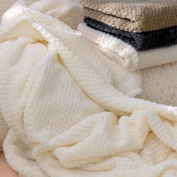 온기브 와플 무릎 극세사 두꺼운 밍크 담요 소파블랭킷