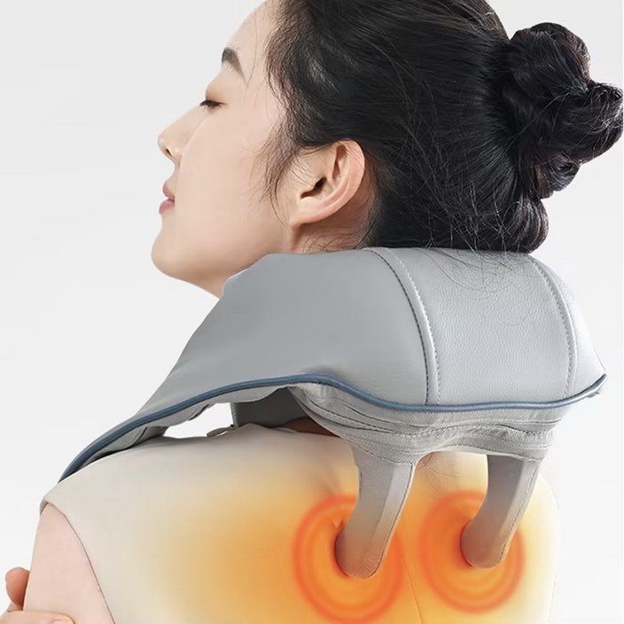 nimin 무선 목 어깨 마사지기 안마기 승모근 주무르기 지압기 경추 보호 기계 온열 전동 찜질기