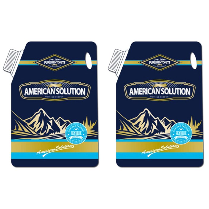 아메리칸솔루션 벤토나이트 고양이 모래, 9.07kg, 2개, 스카이블루