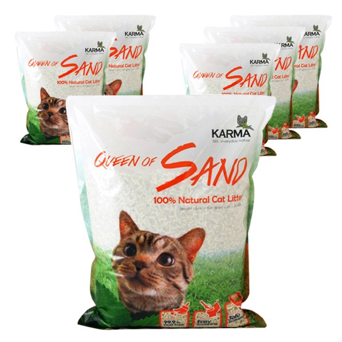 카르마 퀸오브샌드 고양이 모래, 7L, 상품선택, 6개, 오리지널