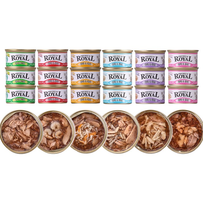 펫스토리로얄 전연령 고양이 프리미엄 주식캔, 혼합맛, 85g, 24개