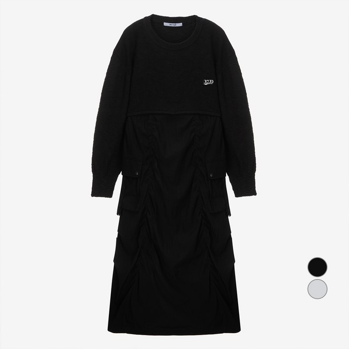 쥬시쥬디 여성용 J니트 투인원 절개 셔링 원피스 ON 세트 JYOP02AC