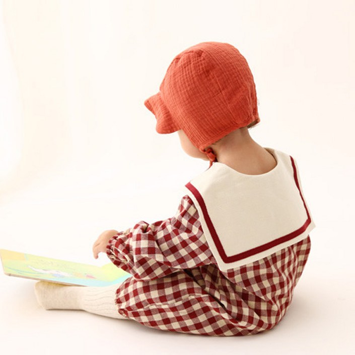 아이엠베베 세라 체크 면 아기 슈트