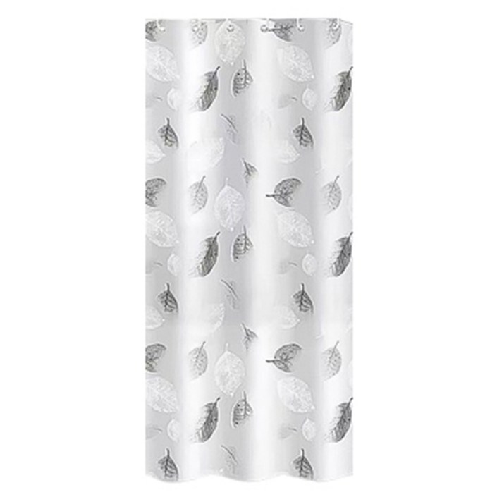 블럭마트 심플 나뭇잎 샤워커튼