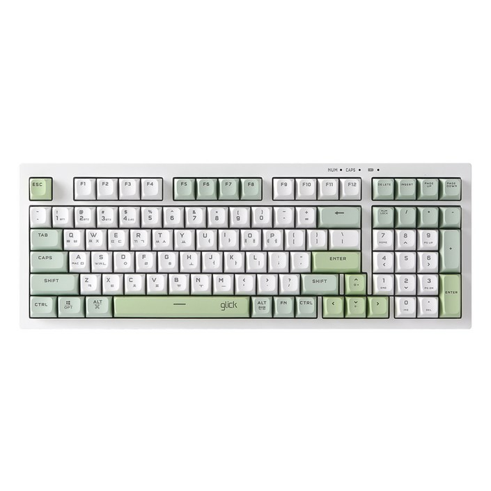 지클릭커 오피스프로 사일런스 M RGB 무소음 방수 98키 무선 블루투스 키보드, Greenwich RC1, WK50, 제조사축