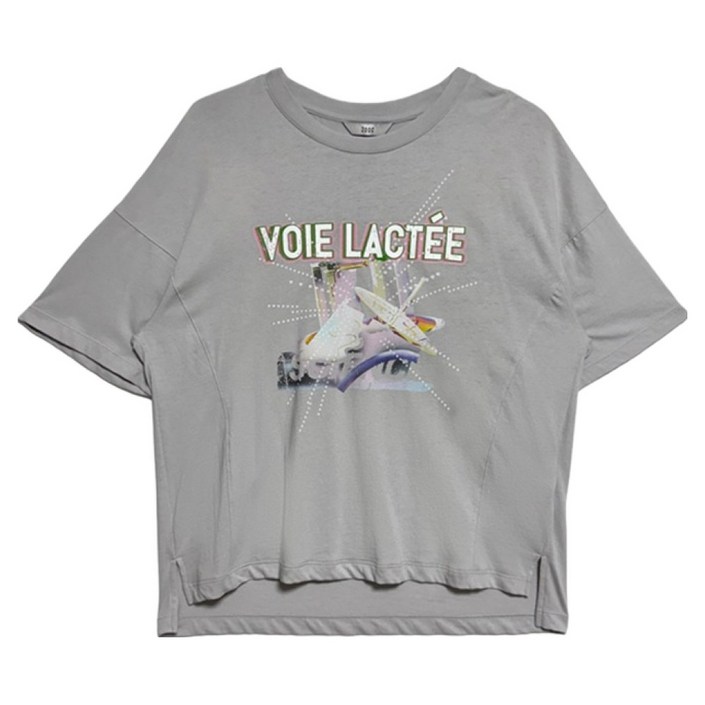 주크 여성용 라운드넥 프린트 반팔 티셔츠