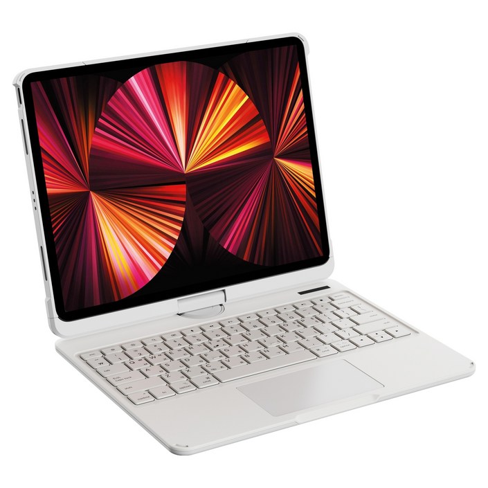 아이플로우 블루투스 키보드 크리스탈 태블릿 케이스, 화이트, 1개