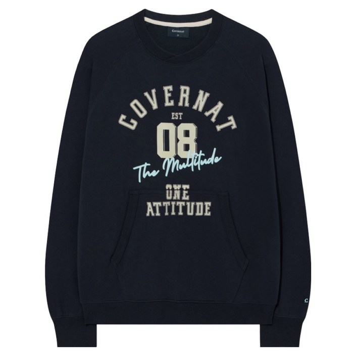 커버낫 남녀공용 슬로건 그래픽 맨투맨