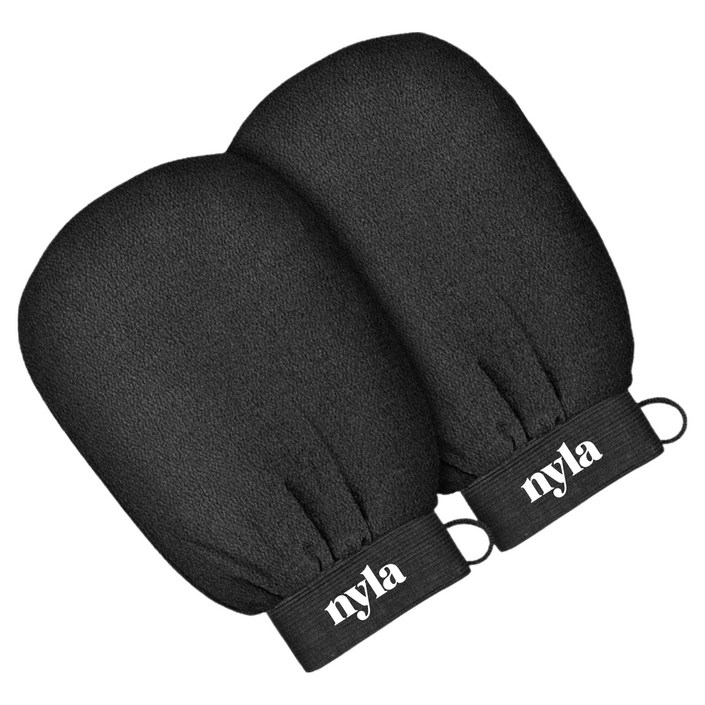 NYLA 홈쇼핑 명품 때밀이 장갑, 1개, 블랙, 2개입