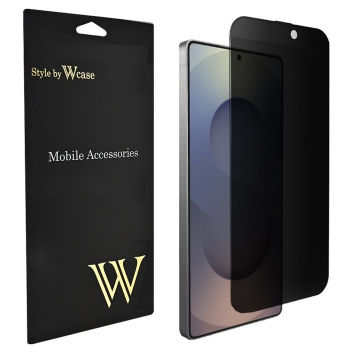 더블유케이스 프라이버시 락 12HOUR 지문방지 강화유리 휴대폰 액정보호필름 세트