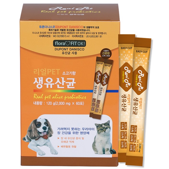 리얼Pet 반려동물 영양제, 장건강유산균, 120g, 1개 리얼Pet 반려동물 영양제, 장건강유산균, 120g, 1개