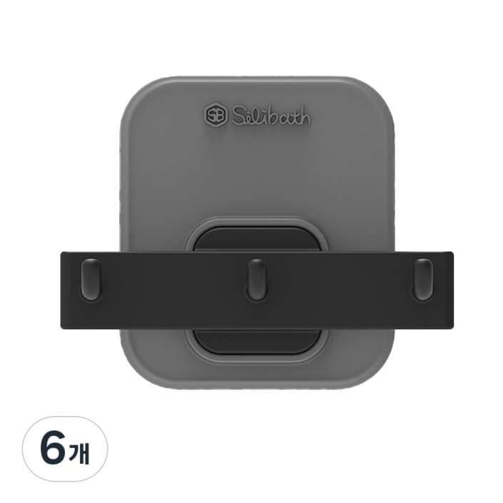 실리바스 욕실 3구 다용도 만능걸이, 혼합색상, 6개