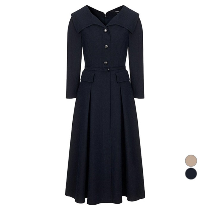 온앤온 여성용 벨트 플레어 실루엣 원피스