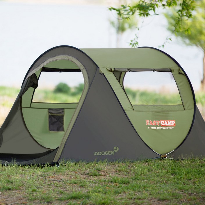 패스트캠프 베이직3 원터치 텐트, 올리브그린, 3~4인용 20221007