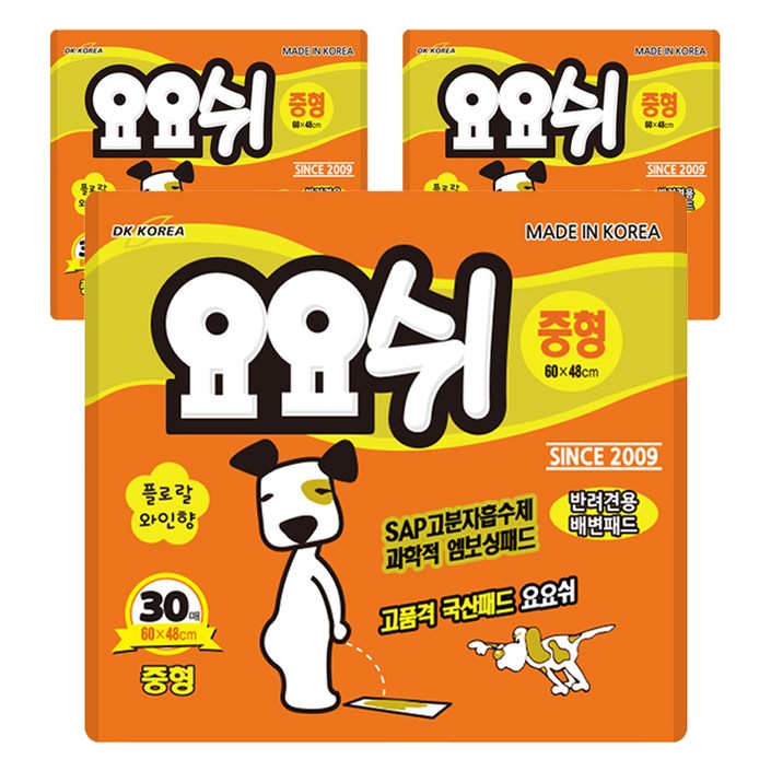 요요쉬 애견 배변패드 아카시아향, 30개입, 3개