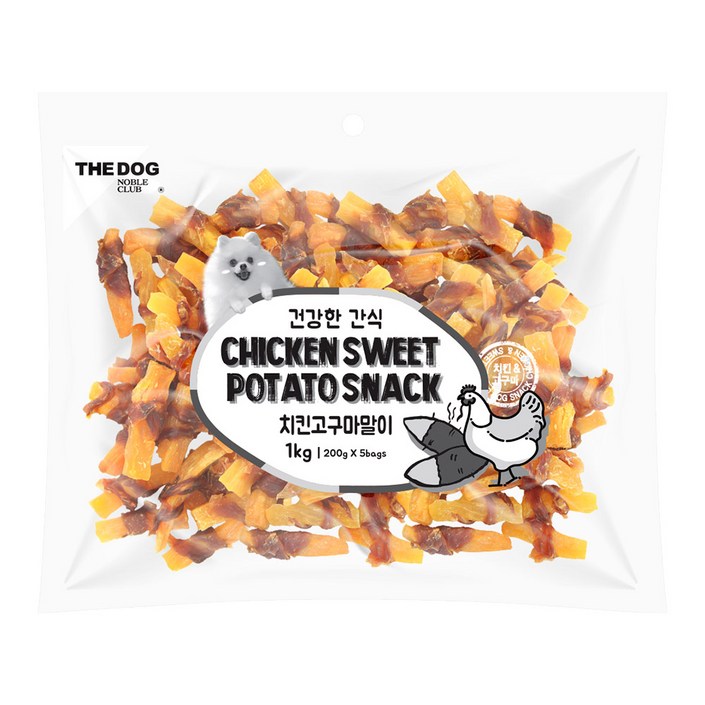 더독 건강한 강아지 간식 고구마 말이 1kg, 고구마 치킨 혼합맛, 1개 더독 건강한 강아지 간식 고구마 말이 1kg, 고구마 치킨 혼합맛, 1개
