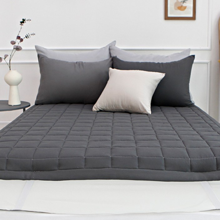 보몽드 국내 제조 도톰한 소프트워싱 누빔 패드, 차콜