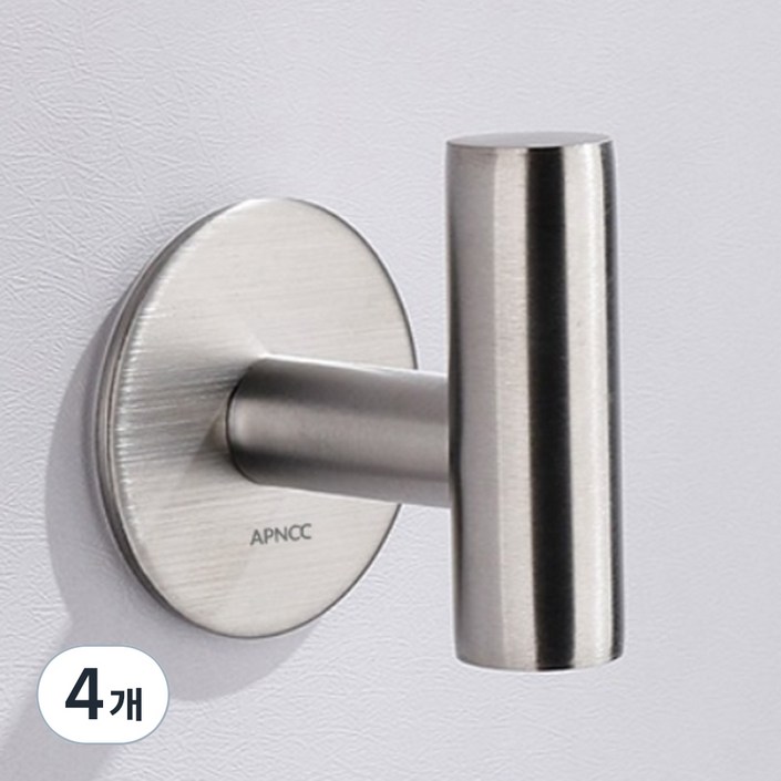 앞날창창 무타공 고급형 벽걸이 다용도 후크 걸이, 그레이, 4개