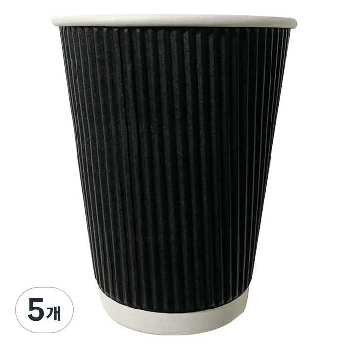 대한 3중 웨이브 블랙 종이컵 340ml, 5개, 50개입
